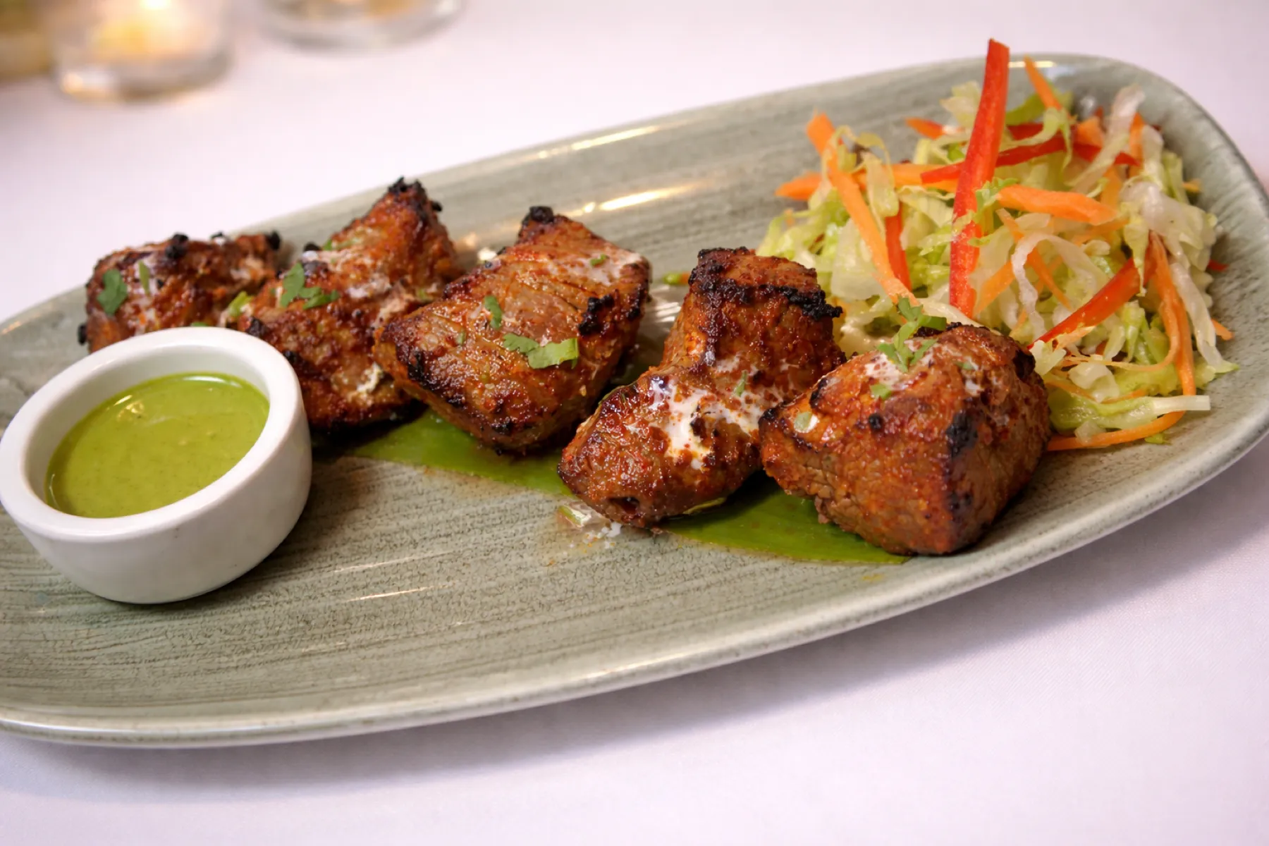 Tandoori lamb grilled in the clay oven at Royal Darbar
